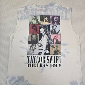 Taylor Swift The Eras Tour Muscle‎ Tee - Blue and White SIZE L